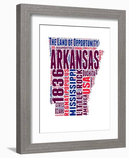 Arkansas Word Cloud Map-NaxArt-Framed Art Print