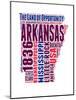 Arkansas Word Cloud Map-NaxArt-Mounted Art Print