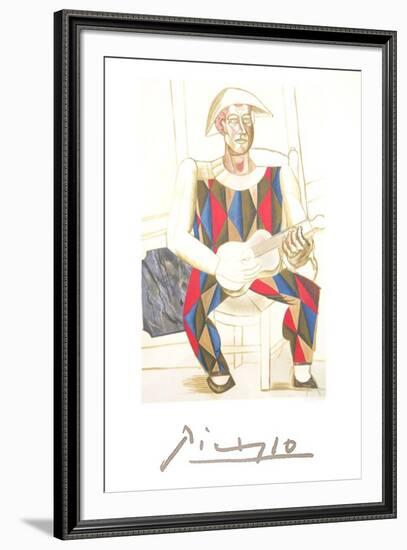 Arlequin a la Guitare-Pablo Picasso-Framed Collectable Print