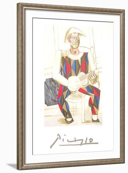 Arlequin a la Guitare-Pablo Picasso-Framed Collectable Print