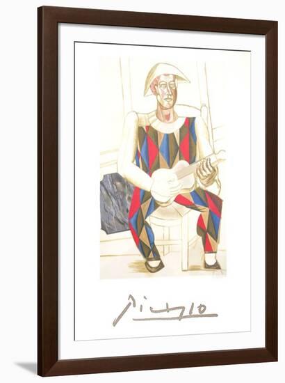 Arlequin a la Guitare-Pablo Picasso-Framed Collectable Print