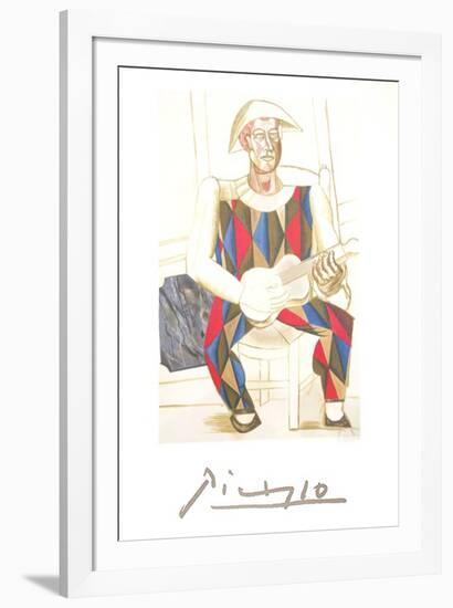 Arlequin a la Guitare-Pablo Picasso-Framed Collectable Print
