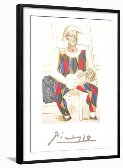 Arlequin a la Guitare-Pablo Picasso-Framed Collectable Print