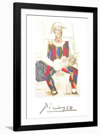 Arlequin a la Guitare-Pablo Picasso-Framed Collectable Print