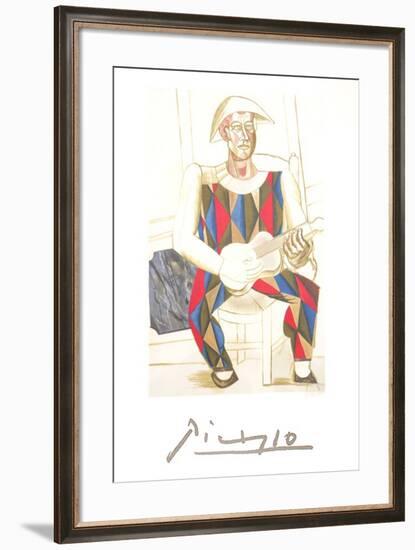 Arlequin a la Guitare-Pablo Picasso-Framed Collectable Print