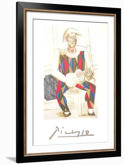 Arlequin a la Guitare-Pablo Picasso-Framed Collectable Print