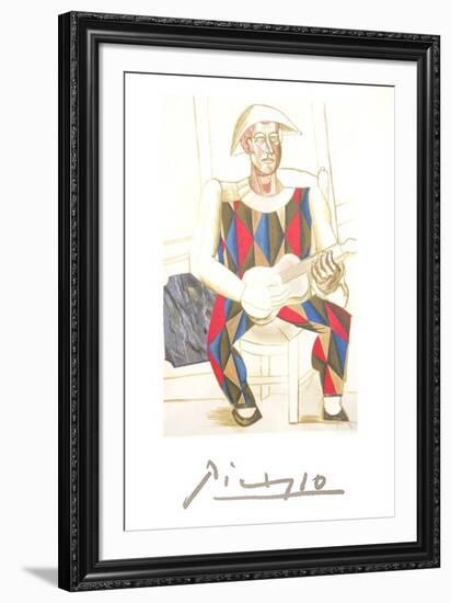 Arlequin a la Guitare-Pablo Picasso-Framed Collectable Print