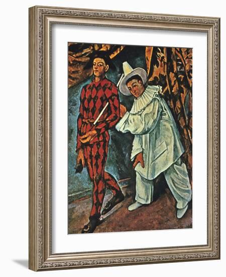 Arlequin Et Pierrot, 1888-Paul Cézanne-Framed Giclee Print