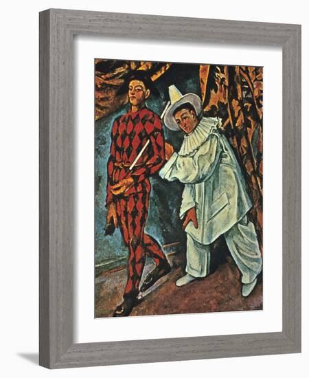 Arlequin Et Pierrot, 1888-Paul Cézanne-Framed Giclee Print