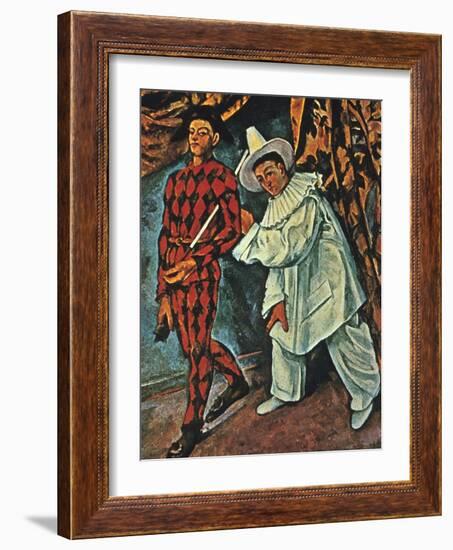 Arlequin Et Pierrot, 1888-Paul Cézanne-Framed Giclee Print