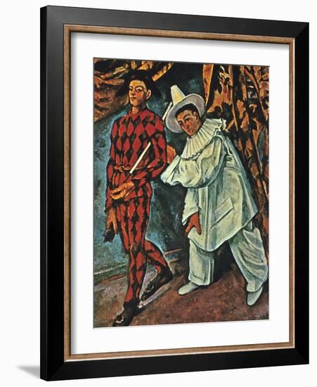 Arlequin Et Pierrot, 1888-Paul Cézanne-Framed Giclee Print