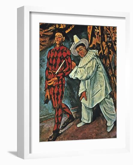 Arlequin Et Pierrot, 1888-Paul Cézanne-Framed Giclee Print