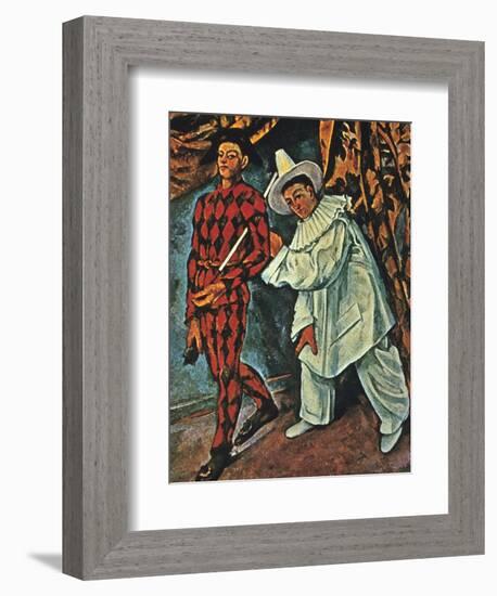 Arlequin Et Pierrot, 1888-Paul Cézanne-Framed Giclee Print