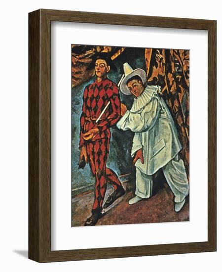 Arlequin Et Pierrot, 1888-Paul Cézanne-Framed Giclee Print