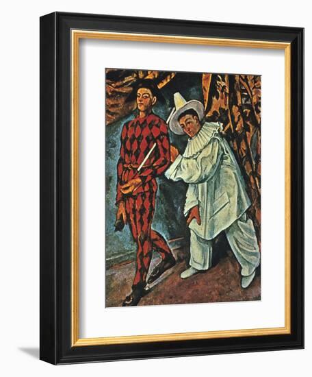 Arlequin Et Pierrot, 1888-Paul Cézanne-Framed Giclee Print