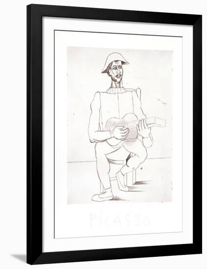 Arlequin Moustachu a la Guitare-Pablo Picasso-Framed Collectable Print