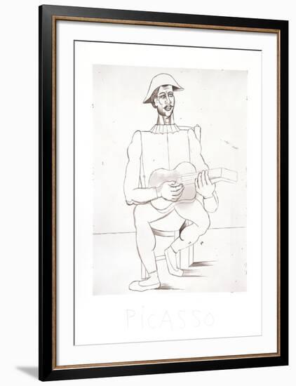 Arlequin Moustachu a la Guitare-Pablo Picasso-Framed Collectable Print