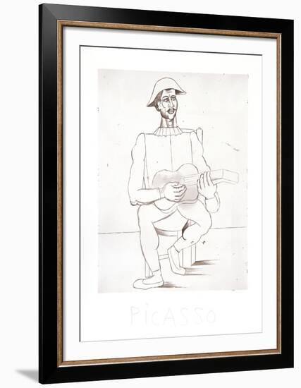 Arlequin Moustachu a la Guitare-Pablo Picasso-Framed Collectable Print