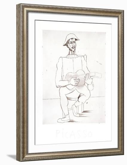 Arlequin Moustachu a la Guitare-Pablo Picasso-Framed Collectable Print