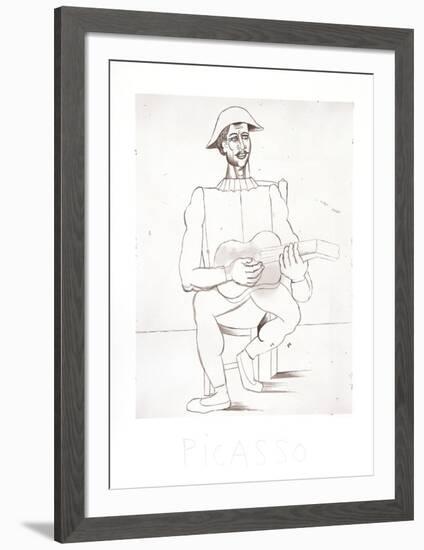 Arlequin Moustachu a la Guitare-Pablo Picasso-Framed Collectable Print