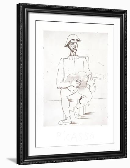 Arlequin Moustachu a la Guitare-Pablo Picasso-Framed Collectable Print