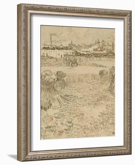 Arles: View from the Wheatfields, 1888-Vincent van Gogh-Framed Art Print