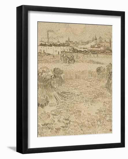 Arles: View from the Wheatfields, 1888-Vincent van Gogh-Framed Art Print