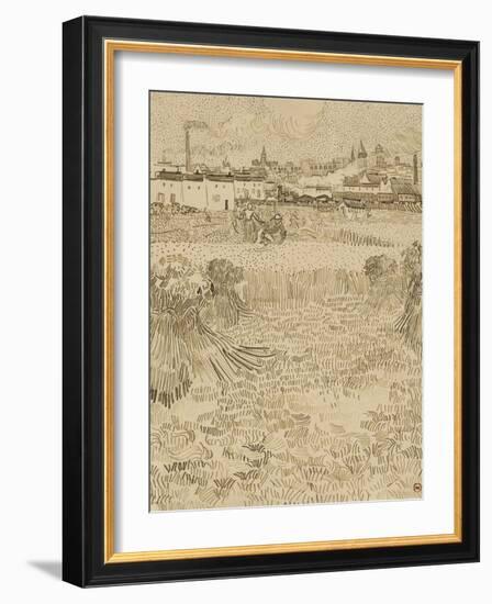 Arles: View from the Wheatfields, 1888-Vincent van Gogh-Framed Art Print