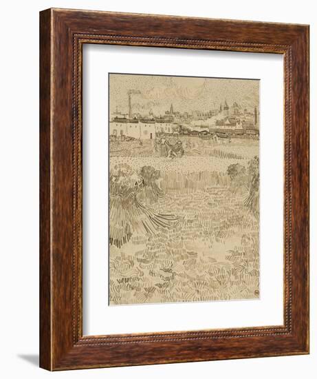 Arles: View from the Wheatfields, 1888-Vincent van Gogh-Framed Art Print