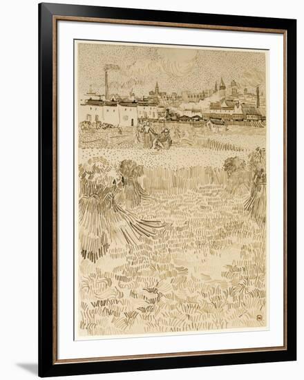 Arles: View from the Wheatfields-Vincent van Gogh-Framed Art Print