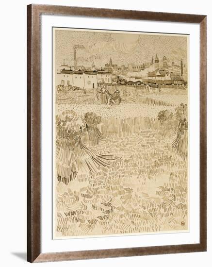 Arles: View from the Wheatfields-Vincent van Gogh-Framed Art Print