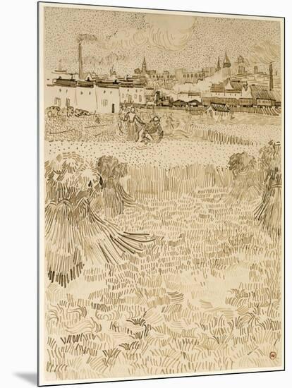 Arles: View from the Wheatfields-Vincent van Gogh-Mounted Art Print