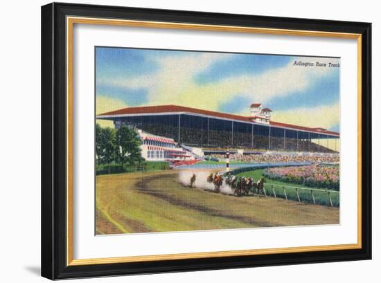 Arlington Heights, Illinois - Horse Race at Arlington Race Track-Lantern Press-Framed Premium Giclee Print