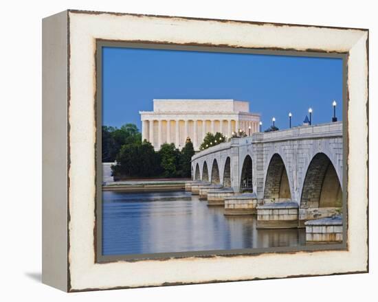 Arlington Memorial Bridge and Lincoln Memorial in Washington, DC-Rudy Sulgan-Framed Premier Image Canvas