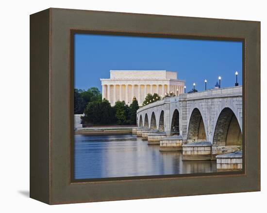 Arlington Memorial Bridge and Lincoln Memorial in Washington, DC-Rudy Sulgan-Framed Premier Image Canvas