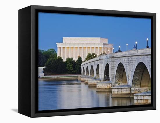 Arlington Memorial Bridge and Lincoln Memorial in Washington, DC-Rudy Sulgan-Framed Premier Image Canvas