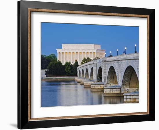 Arlington Memorial Bridge and Lincoln Memorial in Washington, DC-Rudy Sulgan-Framed Premium Photographic Print