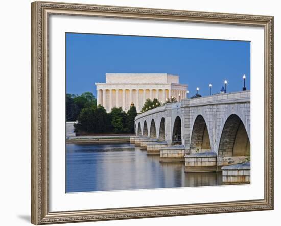 Arlington Memorial Bridge and Lincoln Memorial in Washington, DC-Rudy Sulgan-Framed Photographic Print