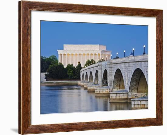 Arlington Memorial Bridge and Lincoln Memorial in Washington, DC-Rudy Sulgan-Framed Photographic Print