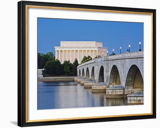 Arlington Memorial Bridge and Lincoln Memorial in Washington, DC-Rudy Sulgan-Framed Photographic Print