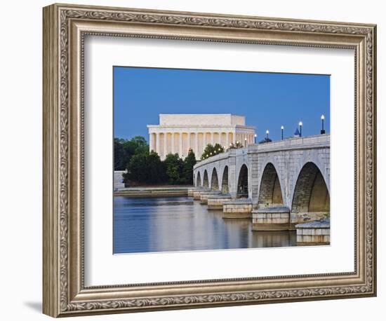 Arlington Memorial Bridge and Lincoln Memorial in Washington, DC-Rudy Sulgan-Framed Photographic Print