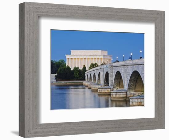 Arlington Memorial Bridge and Lincoln Memorial in Washington, DC-Rudy Sulgan-Framed Photographic Print