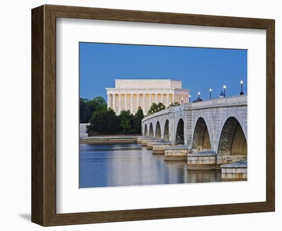 Arlington Memorial Bridge and Lincoln Memorial in Washington, DC-Rudy Sulgan-Framed Photographic Print