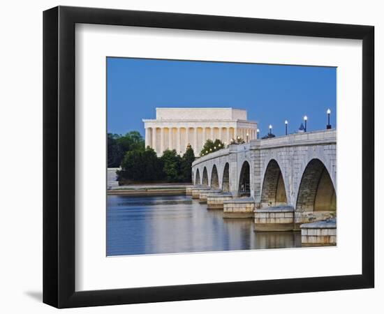 Arlington Memorial Bridge and Lincoln Memorial in Washington, DC-Rudy Sulgan-Framed Photographic Print