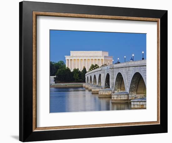 Arlington Memorial Bridge and Lincoln Memorial in Washington, DC-Rudy Sulgan-Framed Photographic Print