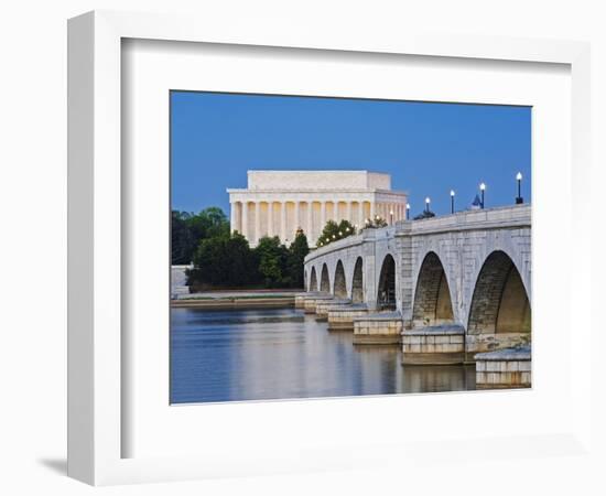 Arlington Memorial Bridge and Lincoln Memorial in Washington, DC-Rudy Sulgan-Framed Photographic Print