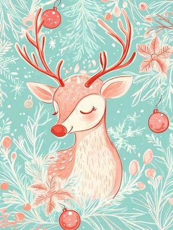 Vintage Rudolph Illustration' Art Print - Arlington Prints | Art.com
