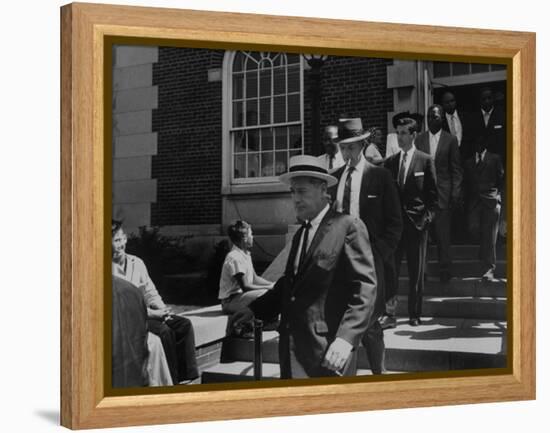 Arlington School Board Members Leaving a Federal Court Re: School Integration-Ed Clark-Framed Premier Image Canvas