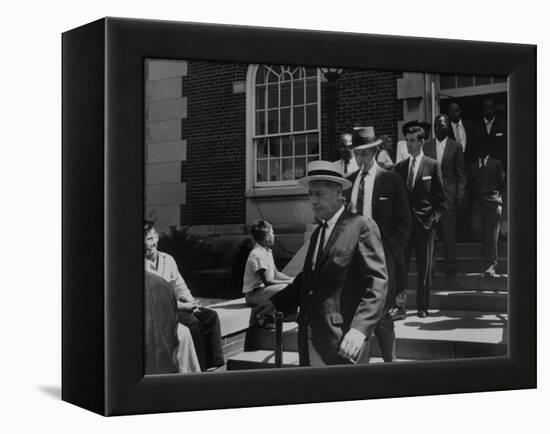 Arlington School Board Members Leaving a Federal Court Re: School Integration-Ed Clark-Framed Premier Image Canvas