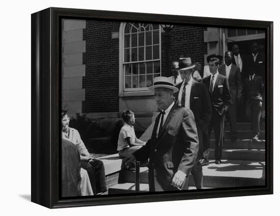 Arlington School Board Members Leaving a Federal Court Re: School Integration-Ed Clark-Framed Premier Image Canvas